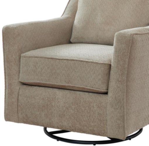 Fusion Furniture Seluna Truffle Vivian Sesame Swivel Glider Chair-1