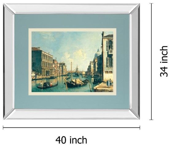 Classy Living Antonia Canaletto The Grand Canal, Venice The Rialto Bridge 34" Wall Art-2