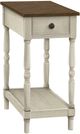 Monarch Specialties Inc. Antique White/Espresso Veneer 2-Tier Storage Accent Table-0