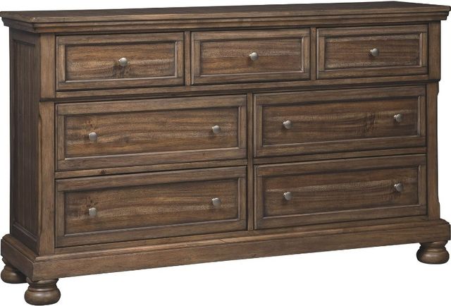 Signature Design by Ashley® Flynnter 5-Piece Medium Brown California King Storage Sleigh Bed Set-2