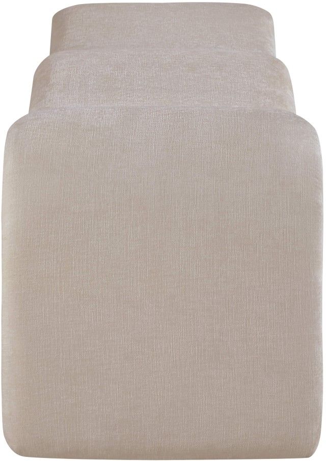 Meridian Furniture Willow Beige Chenille Bench-2