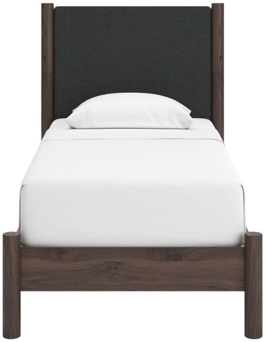 Signature Design by Ashley® Cadmori Black/Brown Youth Twin Upholstered Panel Platform Bed-1
