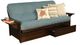 Kodiak Furniture Phoenix Linen Aqua/Espresso Full Storage Futon with Mattress-0