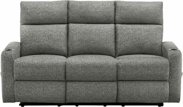 Monarch Specialties Inc. Dark Grey 70" Small Upholstered Manual Reclining Sofa-0