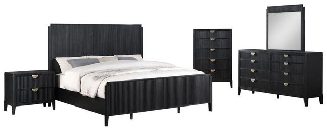 Coaster® Brookmead 5-Piece Black Eastern King Panel Bedroom Set-0