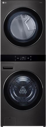 LG Black Steel Electric Laundry Center, 5.8 Cu. Ft. Washer, 7.4 Cu. Ft. Dryer