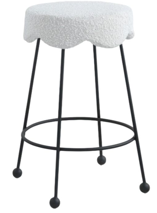 Meridian Furniture Fleur Cream/Matte Black Counter Stool-0