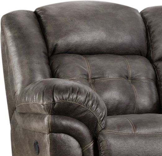 HomeStretch Frontier Charcoal Power Reclining Loveseat with Console-2