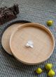 A & B Home Beige/Black Rattan Round Decorative Tray-5