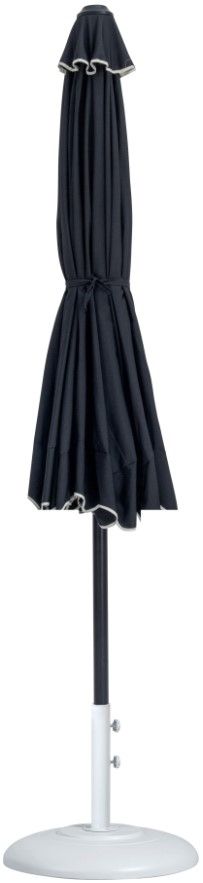 Meridian Furniture Amalfi Black/Matte Black Aluminum Outdoor Patio Umbrella and Round Base-1