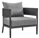 Armen Living Menorca 4-Piece Dark Gray Outdoor Conversation Set-2