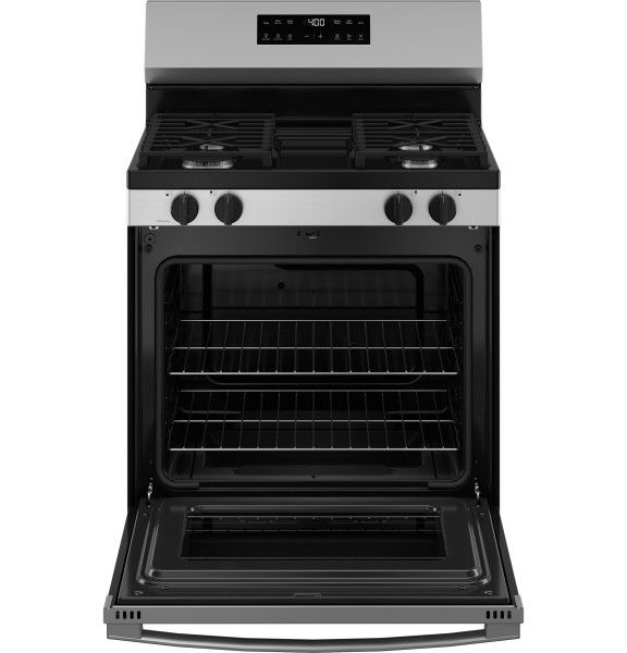 GE® 400 Series 30" Stainless Steel Freestanding Gas Range-2