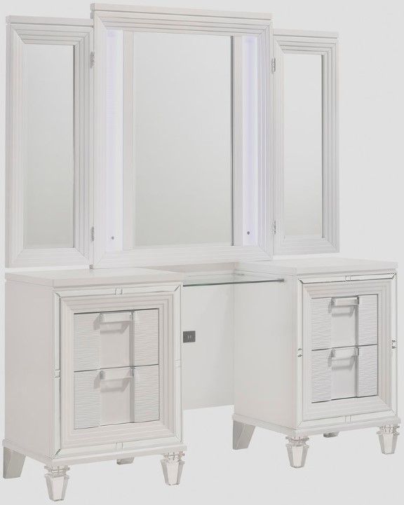 Elements International Twenty Nine White Vanity Mirror-1