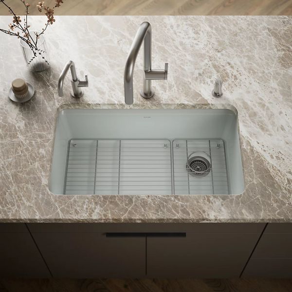 KOHLER® Riverby® Ice Gray 33" Undermount Single-Bowl Kitchen Sink-1