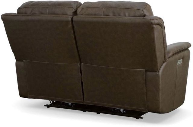 Flexsteel® Cade Brown Power Reclining Loveseat with Power Headrests and Lumbar-3