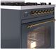Ilve® Nostalgie II Series 30" Blue Gray Pro Style Dual Fuel Range-4
