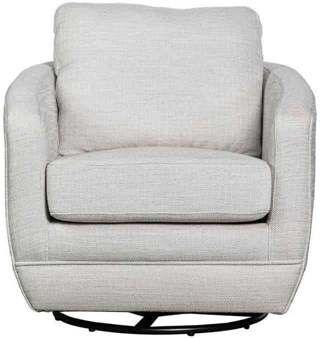 LH Home Feather Baltimo Matte Black/Woven Alabaster Swivel Glider Chair-3