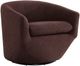Elements International Dior Feather Chocolate Swivel Chair -0