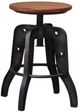 International Furniture Direct Parota Black/Brown Adjustable Swivel Stool-0