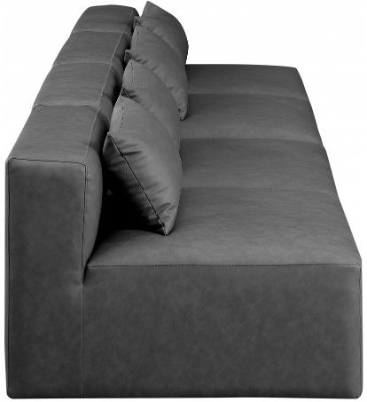 Meridian Furniture Cube 4-Piece Gray Vegan Leather Armless Sofa-2