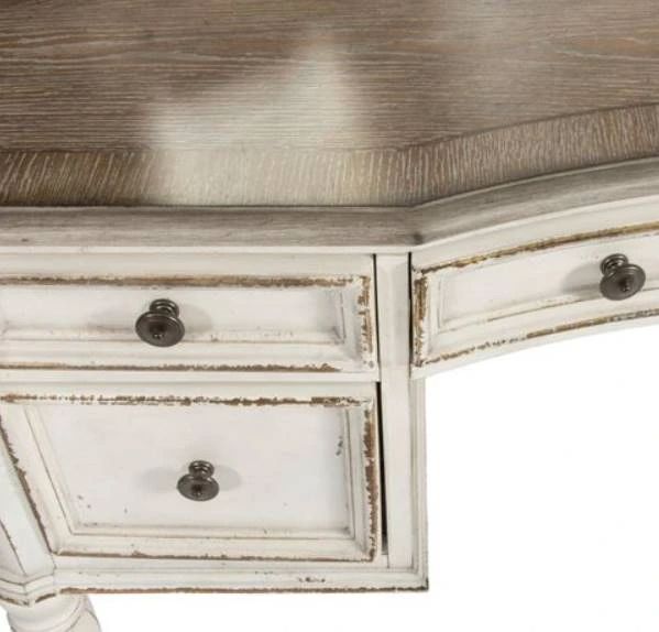 Liberty Furniture Magnolia Manor Antique White/Weathered Bark Vanity Desk-3