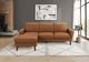 Monarch Specialties Inc. Cognac 86" Faux Leather Sofa Lounger and Reversible Chaise-1