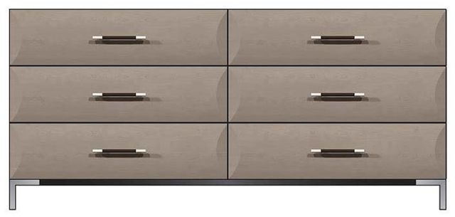 Country View Woodworking Customizable American Modern 72" 6-Drawer Metal Fronts Legs Dresser-0