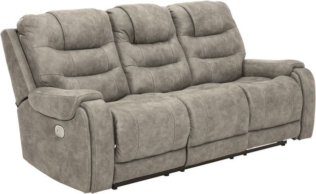 Signature Design by Ashley® Yacolt Fog Power Reclining Sofa with Adjustable Headrest-0