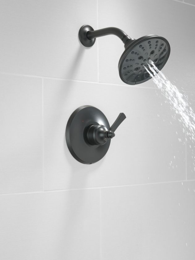 Delta Dorval® Matte Black 14S Volume Floor Mount Tub Filler-3