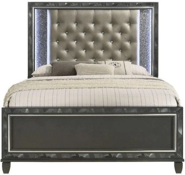 New Classic® Home Furnishings Radiance 4-Piece Black Pearl Queen Panel Bedroom Set-2