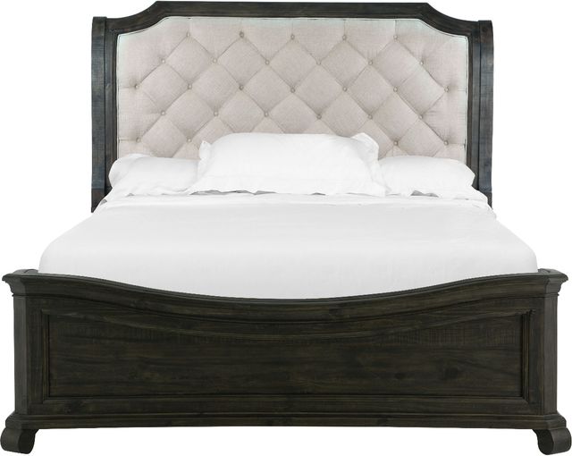Magnussen Home® Bellamy Beige/Peppercorn California King Upholstered Sleigh Bed-3