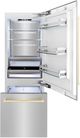 ZLINE Autograph Edition 30" 16.1 Cu. Ft. Stainless Steel Bottom Freezer Refrigerator with Water Dispenser and Ice Maker in Polished Gold Accents-1