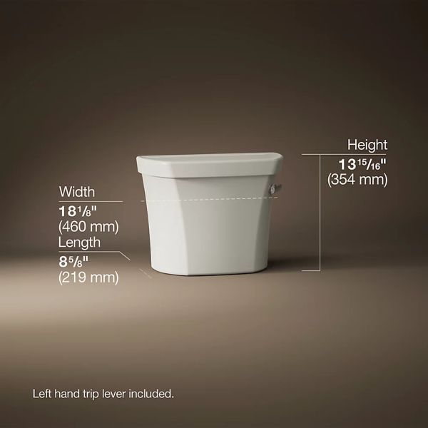 KOHLER® Wellworth® Biscuit 9" Right-Hand Trip Toilet Tank, 1.28 Gpf with Tank Cover Lock-4