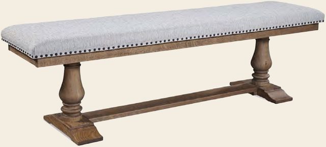 Urban Collections by Yutzy Woodworking Naples Retreat White Oak/Yolo-Grey 62" Upholstered Dining Bench-0