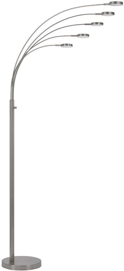 Cal® Lighting & Accessories Malibu Brushed Steel Floor Lamp-2