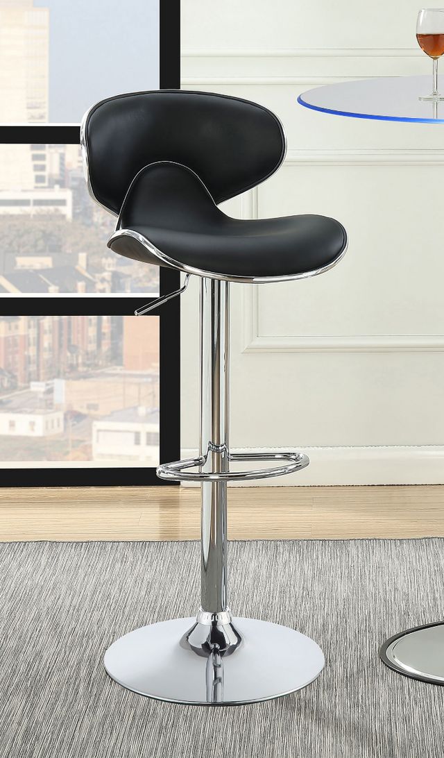 Coaster® Edenton 2-Piece Black/Chrome Upholstered Adjustable Stools-2