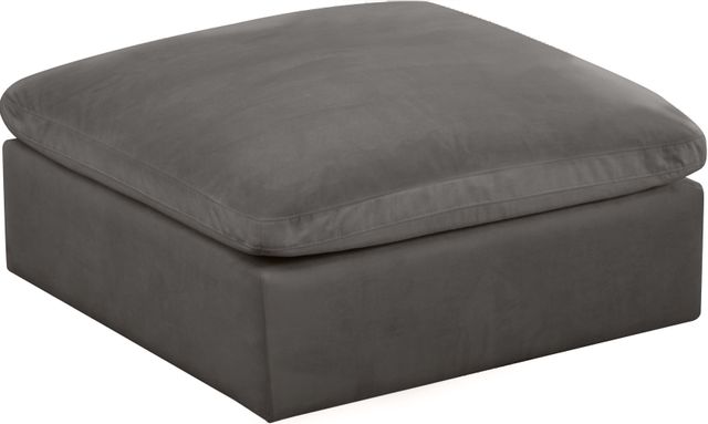 Meridian Furniture Cozy Grey Velvet Ottoman-0