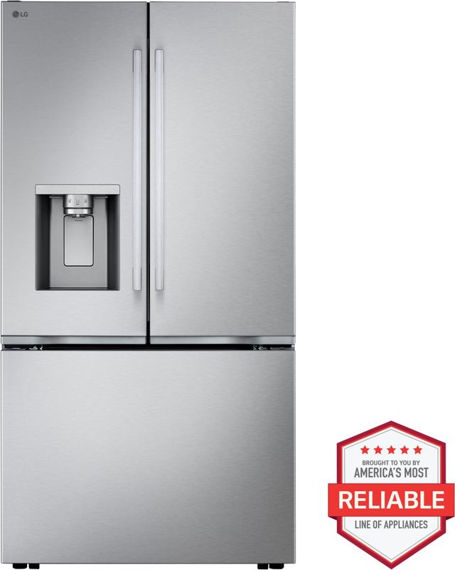 LG 36" 23.7 Cu. Ft. PrintProof™ Stainless Steel Counter Depth MAX™ with Zero Clearance™ French Door Refrigerator-1