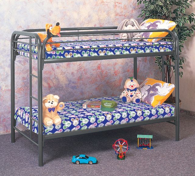 American Wholesale Furniture Gray Twin/Twin Bunk Bed-1