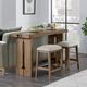 Intercon Landmark Beige/Weathered Oak Backless Stool-1