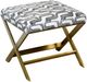 Harp & Finial® Ellis Black/Brushed Gold/White Ottoman-0