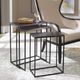 Uttermost® Coreene 3-Piece Antique Bronze Nesting Table Set with Aged Black Base-3