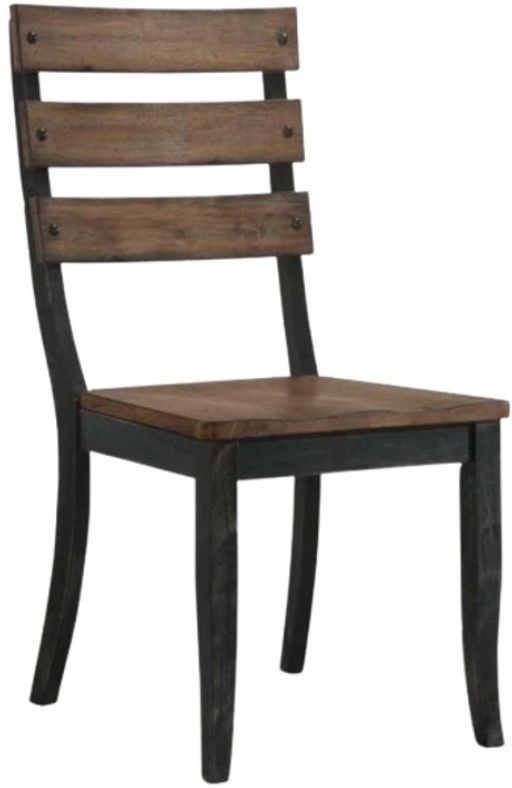 Bernards Halsey Black/Brown Casual Side Chair-0