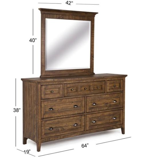 Magnussen Home® Bay Creek Toasted Nutmeg  Dresser and Mirror-2