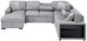 Homelegance® Pompano 4-Piece Gray Left-Arm Facing Sectional and Chaise-4