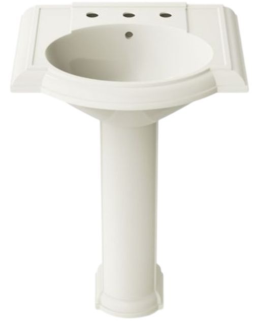 Kohler Devonshire® Biscuit 24.25" Widespread Rectangular Pedestal Bathroom Sink-1