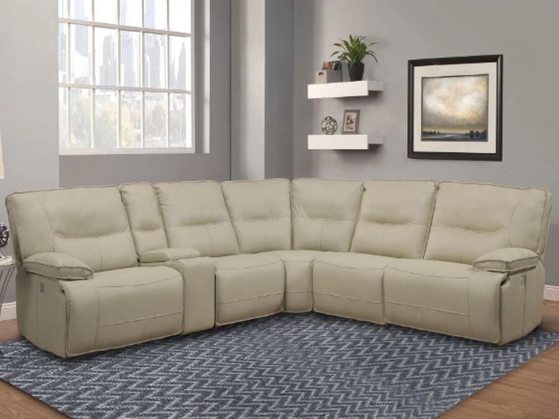 Parker House Spartacus 6 Piece Oyster Power Reclining Sectional Great Rooms Furniture and Mattresses