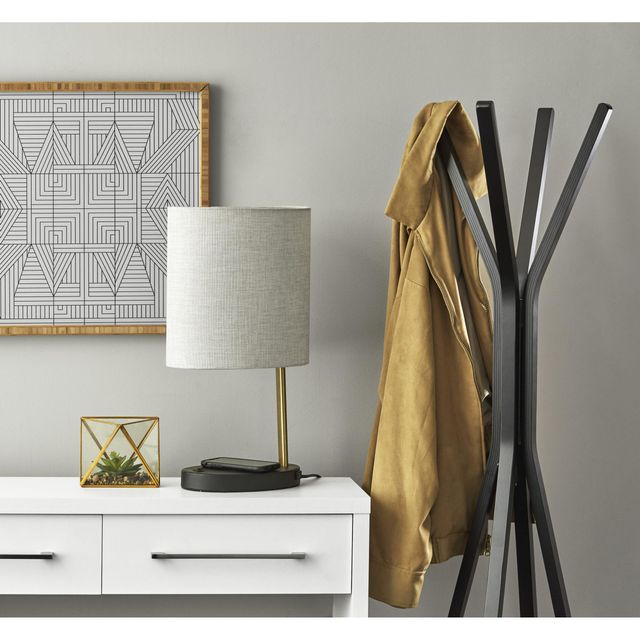 Adesso® Curtis Taupe Adessocharge Wireless Charging Table Lamp-1
