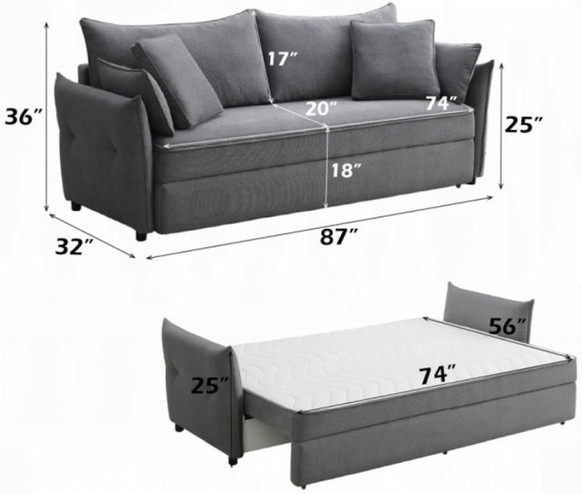 ACME Furniture Irina Gray Sleeper Sofa-2