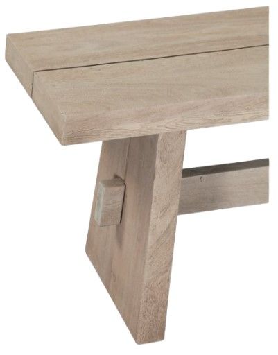 Home Trends & Design Piedmont Matte Driftwood Bench-3